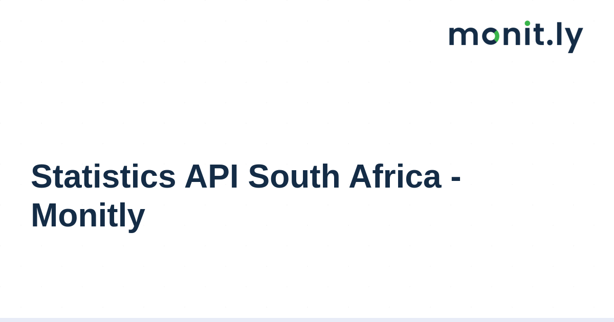 Statistics API South Africa - Live Data API for South African ...